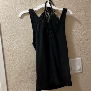 NWT Free People black crochet neck tank top